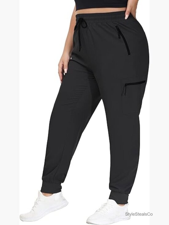 Pants - Plus Size Hiking Cargo Joggers Lightweight Quick Dry Athletic Pants Zipper